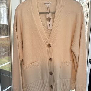 The Drop Cream Button-Front Cardigan Sweater